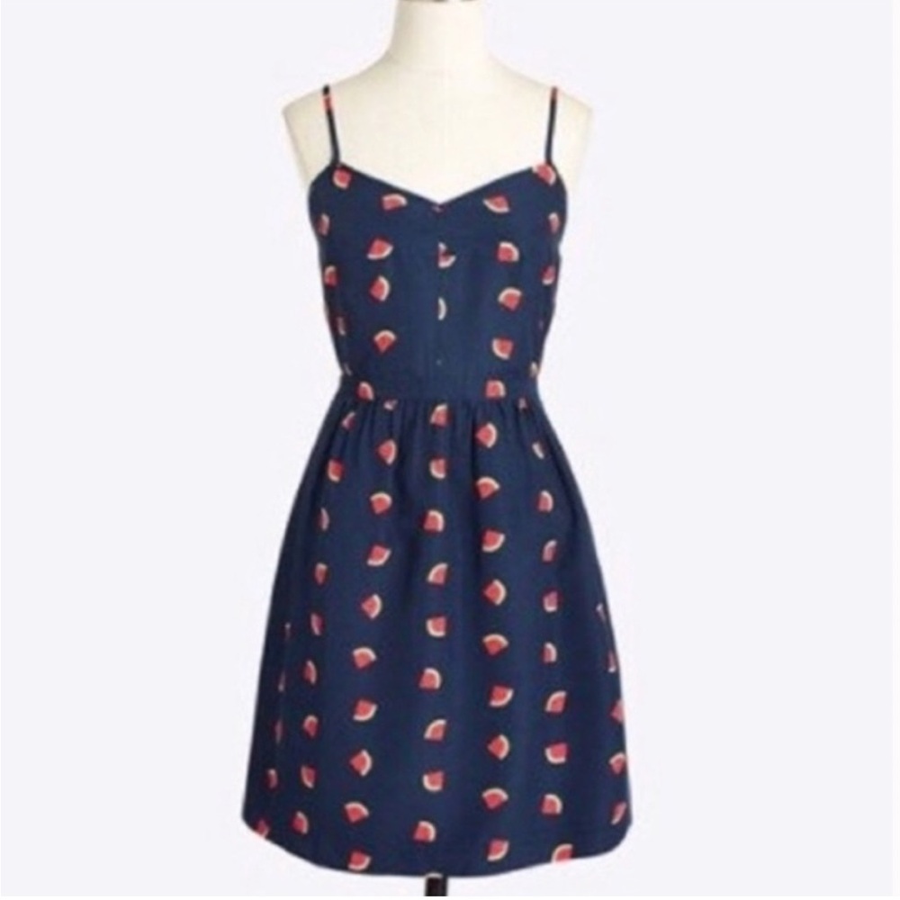 J. Crew Watermelon Cami Mini Dress Navy Blue NWOT Size 6